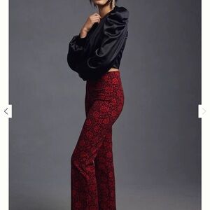 Anthropologie red/black trousers size s NWOT